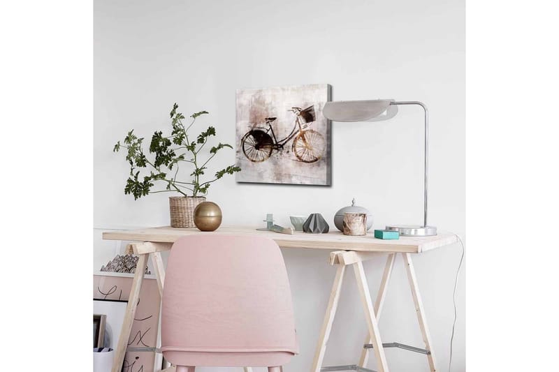 Canvastavla - Vintage cykel med korg - Svart / Brun / Beige - Inredning & dekor - Tavlor & konst - Canvastavla