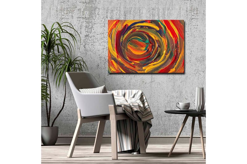 Canvastavla - Virvlande färger i en dynamisk spiralform - Röd / Gul / Grön - Inredning & dekor - Tavlor & konst - Canvastavla