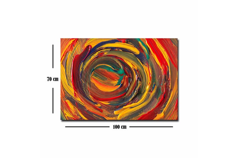 Canvastavla - Virvlande färger i en dynamisk spiralform - Röd / Gul / Grön - Inredning & dekor - Tavlor & konst - Canvastavla