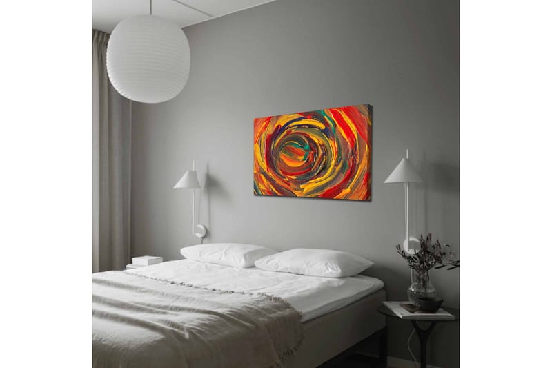 Canvastavla - Virvlande färger i en dynamisk spiralform - Röd / Gul / Grön - Inredning & dekor - Tavlor & konst - Canvastavla