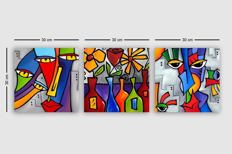 Canvastavla VP Italy 3-pack Flerfärgad - 30x30 cm - Inredning & dekor - Tavlor & konst - Canvastavla