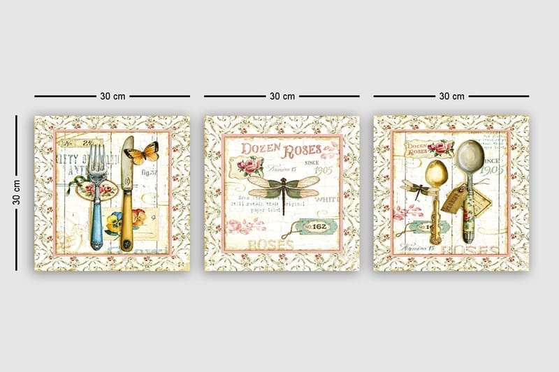 CANVASTAVLA VP Italy 3-pack Flerfärgad 30x30 cm - Inredning & dekor - Tavlor & konst - Canvastavla