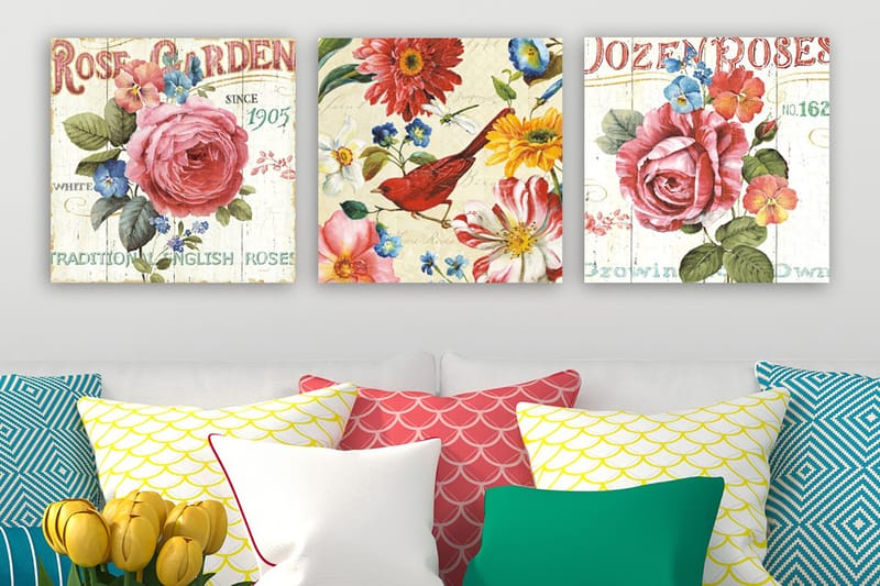 CANVASTAVLA VP Italy 3-pack Flerfärgad 30x30 cm - Inredning & dekor - Tavlor & konst - Canvastavla