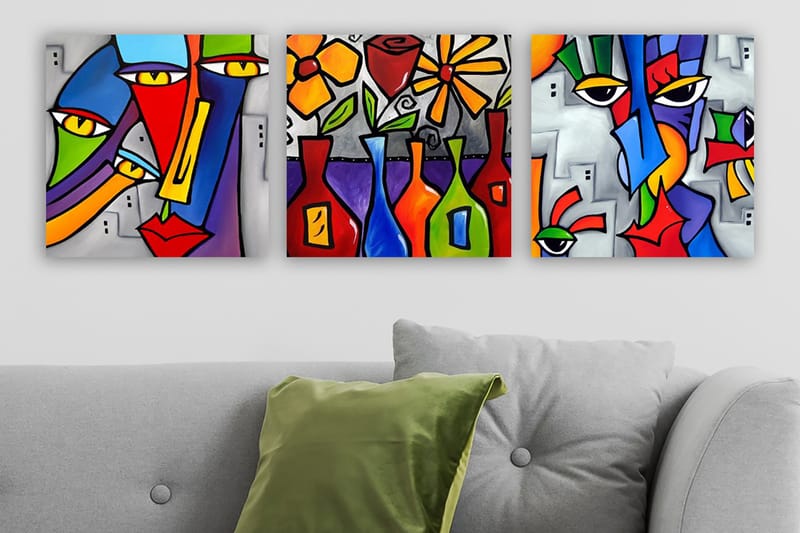 CANVASTAVLA VP Italy 3-pack Flerfärgad 30x30 cm - Inredning & dekor - Tavlor & konst - Canvastavla