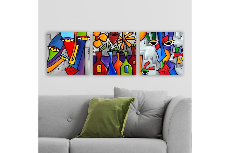 CANVASTAVLA VP Italy 3-pack Flerfärgad 30x30 cm - Inredning & dekor - Tavlor & konst - Canvastavla