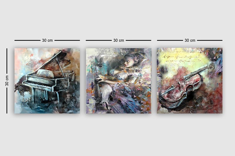 CANVASTAVLA VP Italy 3-pack Flerfärgad 30x30 cm - Inredning & dekor - Tavlor & konst - Canvastavla