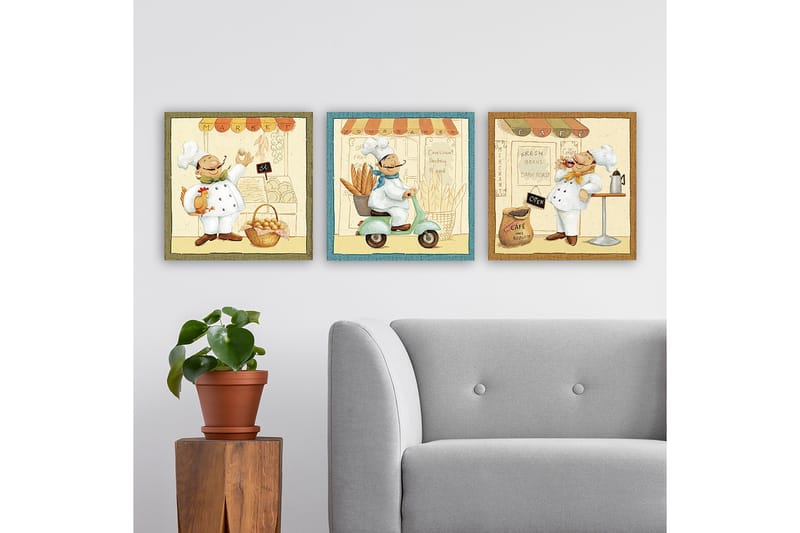 CANVASTAVLA VP Italy 3-pack Flerfärgad 30x30 cm - Inredning & dekor - Tavlor & konst - Canvastavla