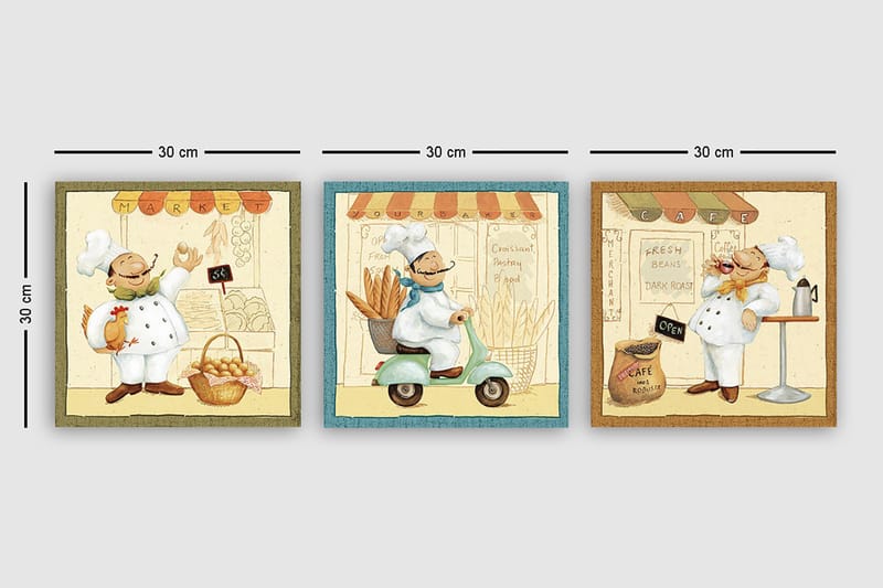 CANVASTAVLA VP Italy 3-pack Flerfärgad 30x30 cm - Inredning & dekor - Tavlor & konst - Canvastavla