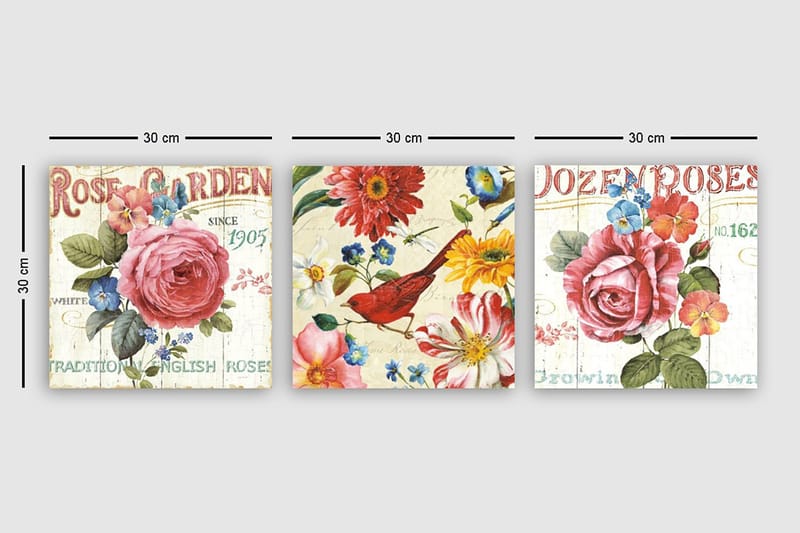 Canvastavla VP Italy 3-pack Flerfärgad - 30x30 cm - Inredning & dekor - Tavlor & konst - Canvastavla