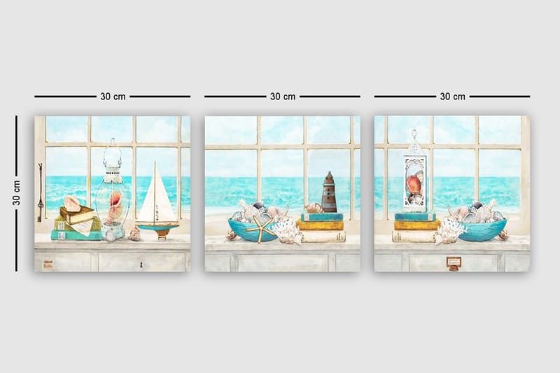 Canvastavla VP Italy 3-pack Flerfärgad - 30x30 cm - Inredning & dekor - Tavlor & konst - Canvastavla