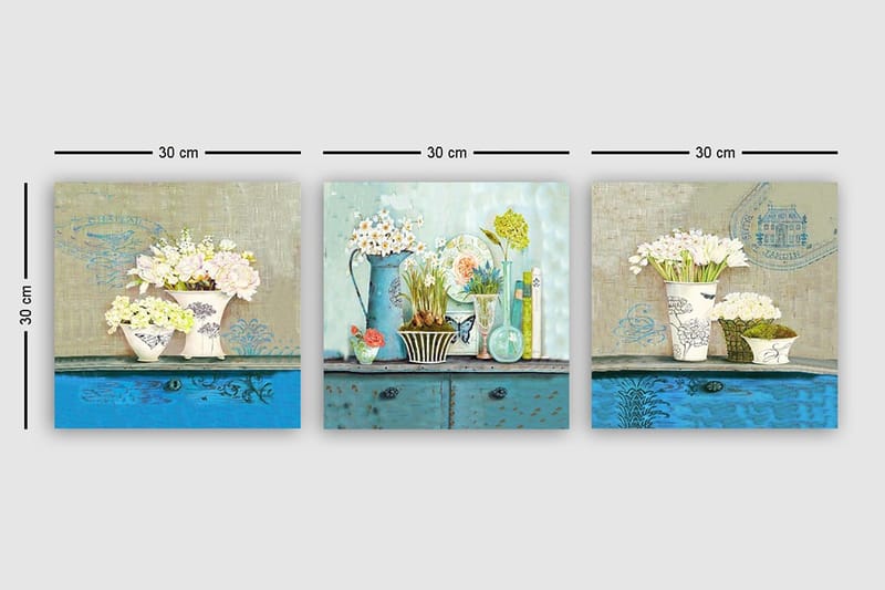 Canvastavla VP Italy 3-pack Flerfärgad - 30x30 cm - Inredning & dekor - Tavlor & konst - Canvastavla