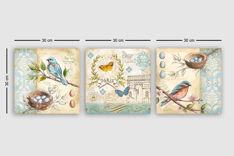 Canvastavla VP Italy 3-pack Flerfärgad - 30x30 cm - Inredning & dekor - Tavlor & konst - Canvastavla