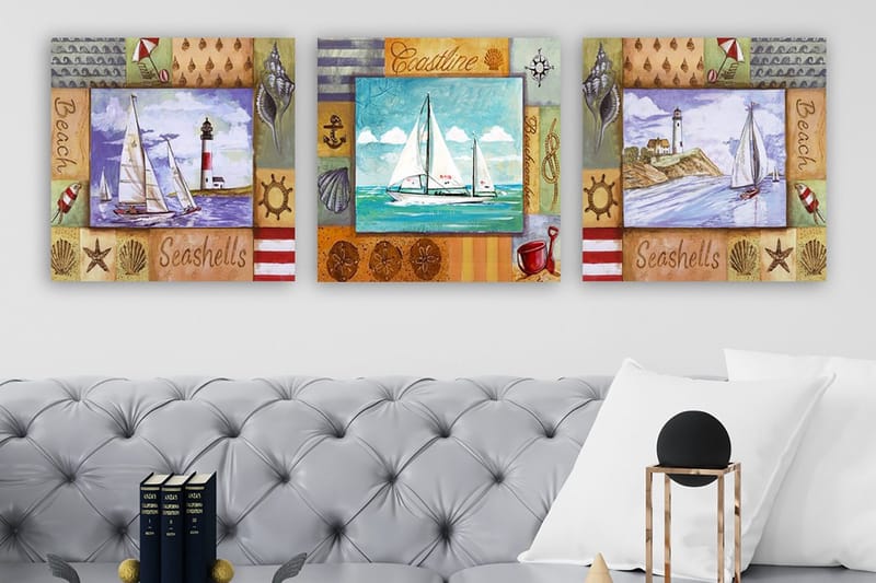 Canvastavla VP Italy 3-pack Flerfärgad, 30x30 cm