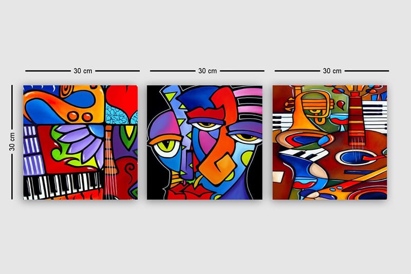 Canvastavla VP Italy 3-pack Flerfärgad - 30x30 cm - Inredning & dekor - Tavlor & konst - Canvastavla