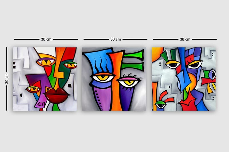 Canvastavla VP Italy 3-pack Flerfärgad - 30x30 cm - Inredning & dekor - Tavlor & konst - Canvastavla