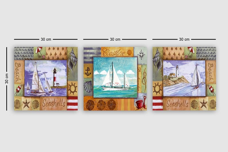 Canvastavla VP Italy 3-pack Flerfärgad - 30x30 cm - Inredning & dekor - Tavlor & konst - Canvastavla