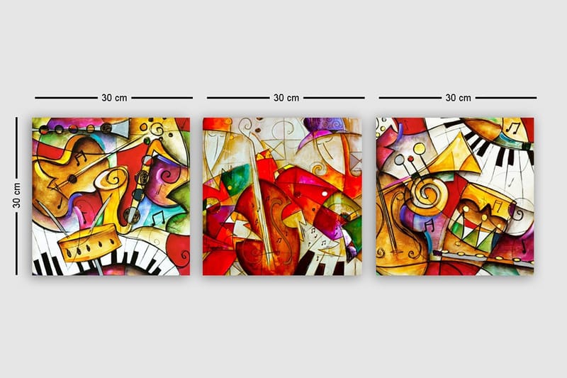 Canvastavla VP Italy 3-pack Flerfärgad - 30x30 cm - Inredning & dekor - Tavlor & konst - Canvastavla