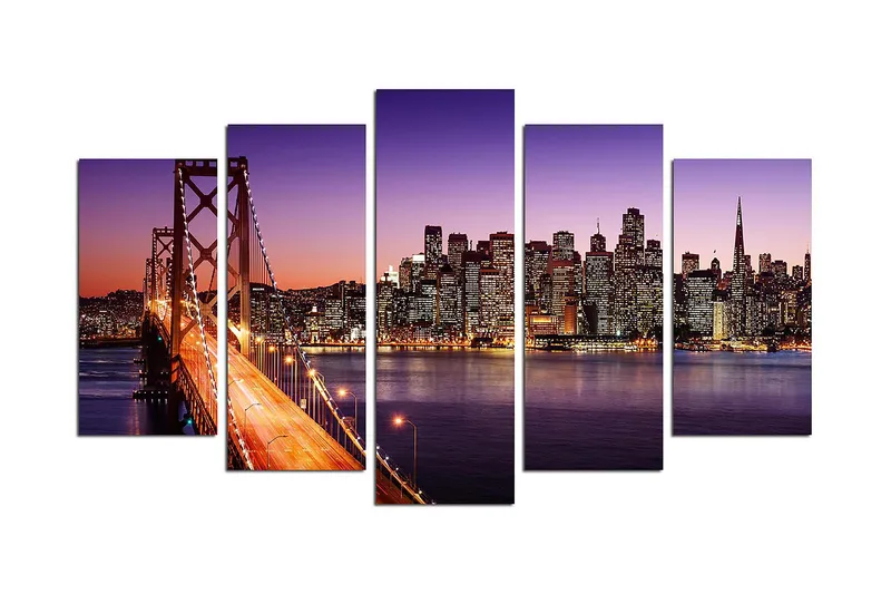 Canvastavla VP Italy 5-pack Flerfärgad, 20x60 cm