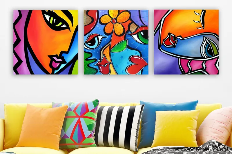 Canvastavla VP Spain 3-pack Flerfärgad, 30x30 cm