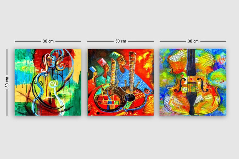 CANVASTAVLA VP Spain 3-pack Flerfärgad 30x30 cm - Inredning & dekor - Tavlor & konst - Canvastavla