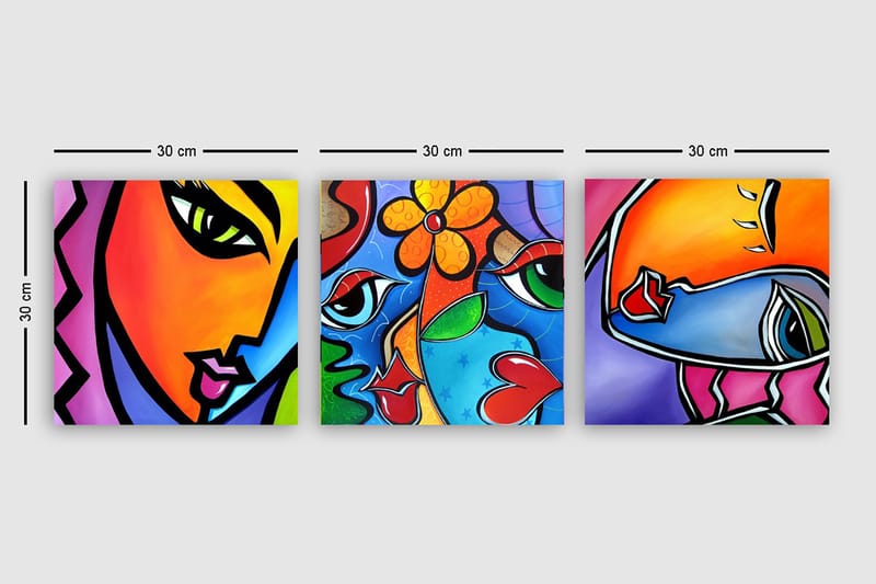 CANVASTAVLA VP Spain 3-pack Flerfärgad 30x30 cm - Inredning & dekor - Tavlor & konst - Canvastavla