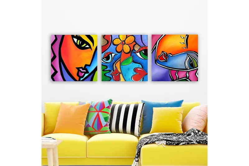 Canvastavla VP Spain 3-pack Flerfärgad - 30x30 cm - Inredning & dekor - Tavlor & konst - Canvastavla