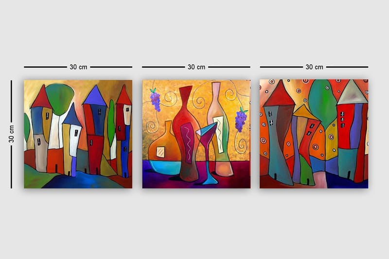 Canvastavla VP Spain 3-pack Flerfärgad - 30x30 cm - Inredning & dekor - Tavlor & konst - Canvastavla