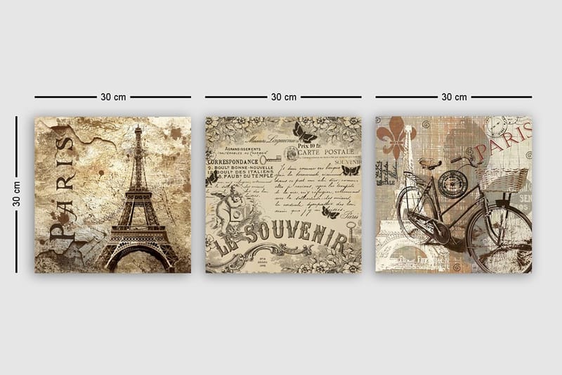 Canvastavla VP Spain 3-pack Flerfärgad - 30x30 cm - Inredning & dekor - Tavlor & konst - Canvastavla