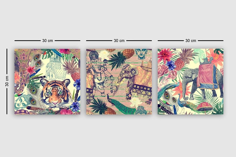 Canvastavla VP Spain 3-pack Flerfärgad - 30x30 cm - Inredning & dekor - Tavlor & konst - Canvastavla