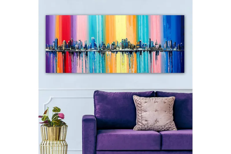 Canvastavla YTY Abstract & Fractals Flerfärgad - 120x50 cm - Inredning & dekor - Tavlor & konst - Canvastavla