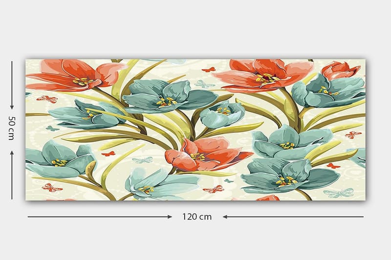 CANVASTAVLA YTY Floral & Botanical Flerfärgad 120x50 cm - Inredning & dekor - Tavlor & konst - Canvastavla