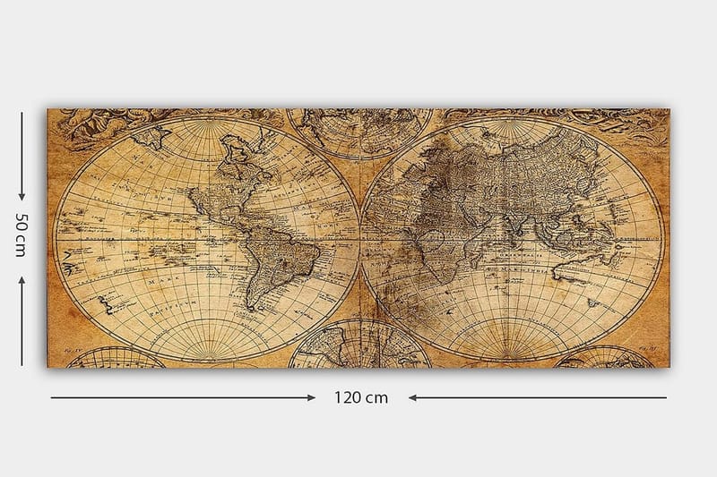 Canvastavla YTY Map Flerfärgad - 120x50 cm - Inredning & dekor - Tavlor & konst - Canvastavla