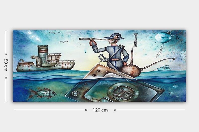 Canvastavla YTY Nautical & Beach Flerfärgad - 120x50 cm - Inredning & dekor - Tavlor & konst - Canvastavla