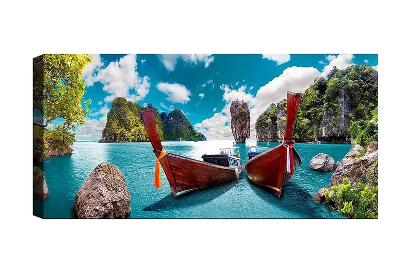 Canvastavla YTY Nautical & Beach Flerfärgad, 120x50 cm