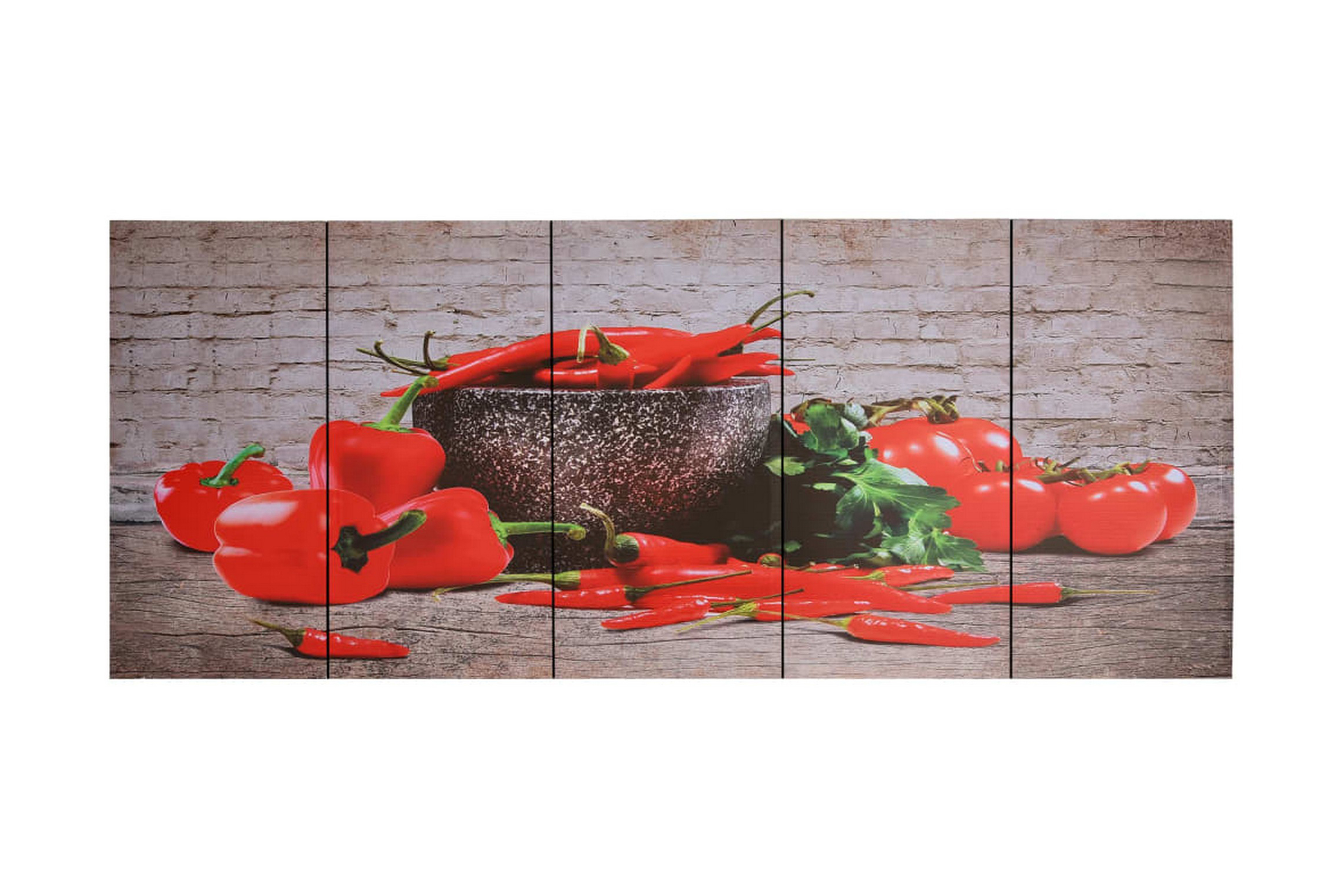 Canvastavla paprika flerfärgad 150×60 cm – Flerfärgad
