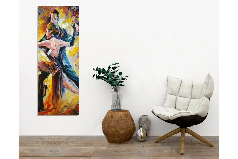 Canvastavla - Passionerad tango mellan två dansare - Röd / Gul / Svart - Inredning & dekor - Tavlor & konst - Canvastavla