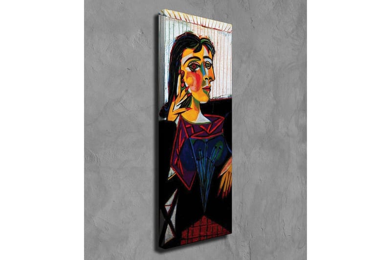 Canvastavla - Porträtt av en kvinna med färgstarka ansiktsdrag - Gul / Svart / Röd - Inredning & dekor - Tavlor & konst - Canvastavla