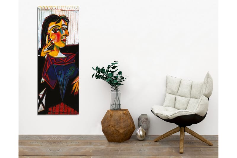 Canvastavla - Porträtt av en kvinna med färgstarka ansiktsdrag - Gul / Svart / Röd - Inredning & dekor - Tavlor & konst - Canvastavla