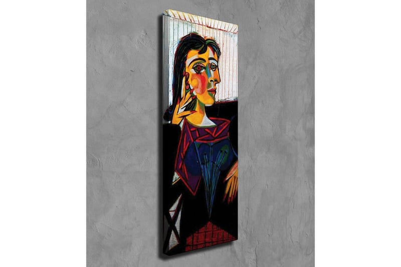 Canvastavla - Porträtt av en kvinna med färgstarka ansiktsdrag - Gul / Svart / Röd - Inredning & dekor - Tavlor & konst - Canvastavla