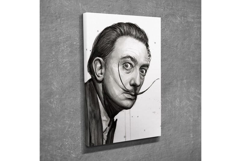 Canvastavla - Porträtt av en man med distinkt mustasch och intensiva ögon - Svart / Grå / Vit - Inredning & dekor - Tavlor & konst - Canvastavla
