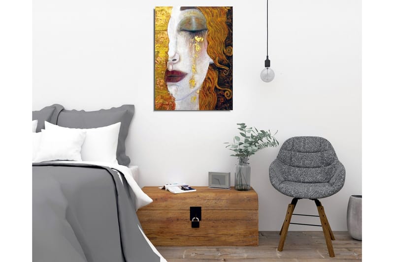 Canvastavla - Porträtt av en kvinna med tårar av guld - Guld / Hudton / Brun - Inredning & dekor - Tavlor & konst - Canvastavla