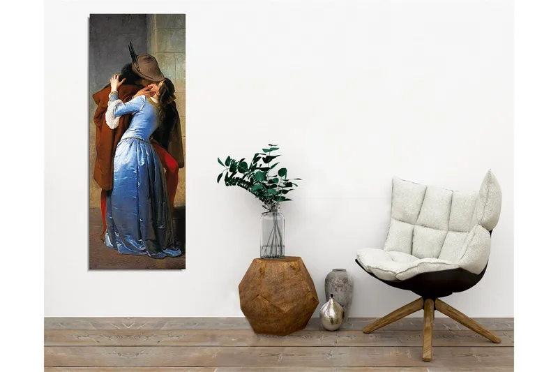 Canvastavla - Passionerat möte mellan två älskande - Blå / Brun / Röd - Inredning & dekor - Tavlor & konst - Canvastavla