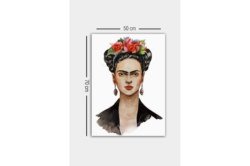 Canvastavla - Porträtt av en kvinna med blommor i håret - Röd / Grön / Svart - Inredning & dekor - Tavlor & konst - Canvastavla