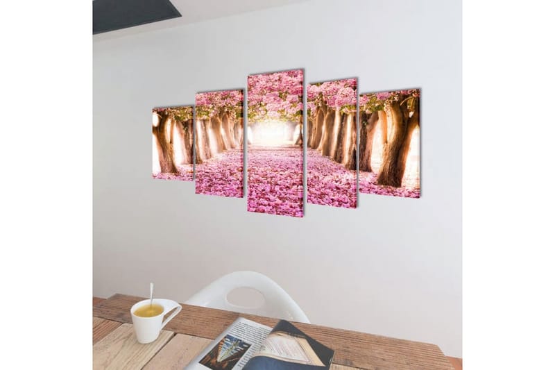 Canvastavlor körsbärsblom 5 st 100x50 cm - Flerfärgad - Inredning & dekor - Tavlor & konst - Canvastavla
