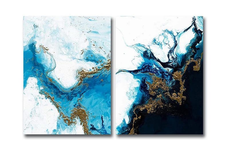 Dekorativ Canvasmålning 2 Delar - Flerfärgad - Inredning & dekor - Tavlor & konst - Canvastavla