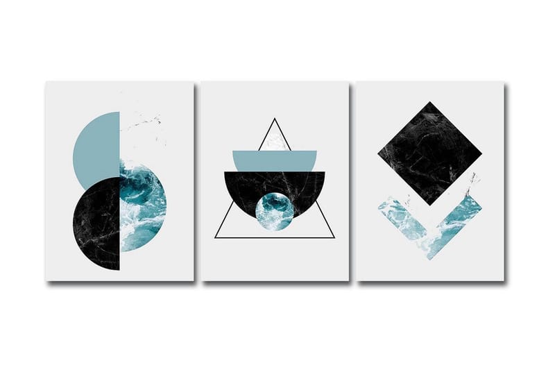 Dekorativ Canvasmålning 3 Delar - Flerfärgad - Inredning & dekor - Tavlor & konst - Canvastavla