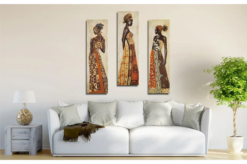 Dekorativ Canvasmålning 3 Delar - Flerfärgad - Inredning & dekor - Tavlor & konst - Canvastavla