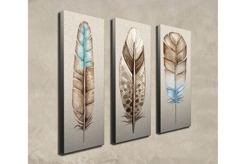 Dekorativ Canvasmålning 3 Delar - Flerfärgad - Inredning & dekor - Tavlor & konst - Canvastavla