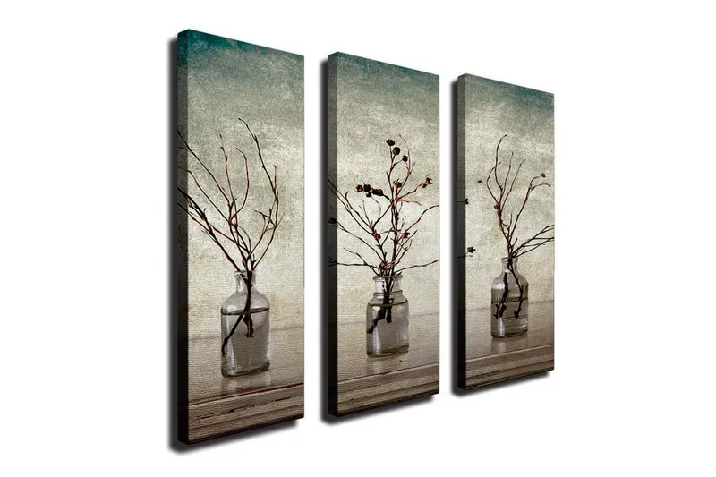 Dekorativ Canvasmålning 3 Delar, Flerfärgad