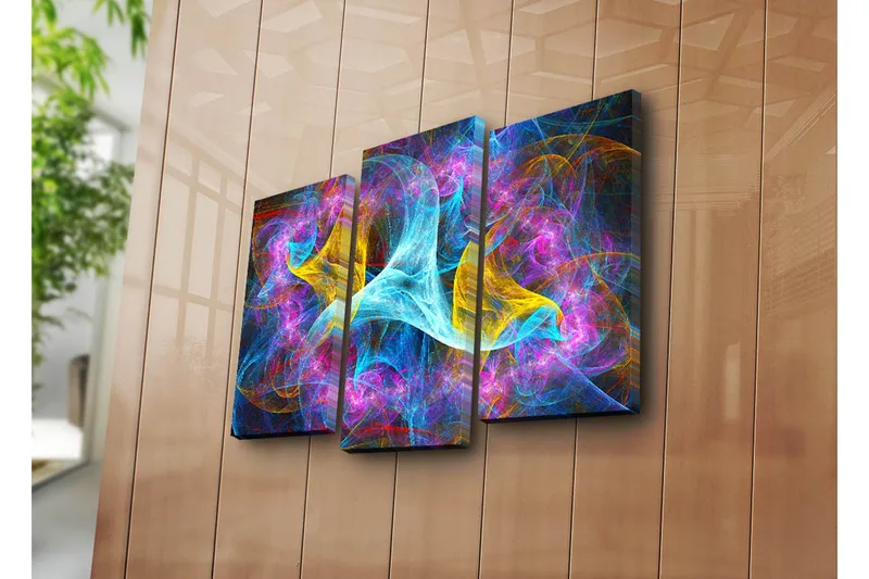 Dekorativ Canvasmålning 3 Delar - Flerfärgad - Inredning & dekor - Tavlor & konst - Canvastavla